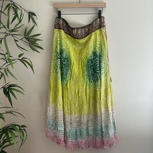 Silk Fairy Beaded Bohemian Maxi Skirt